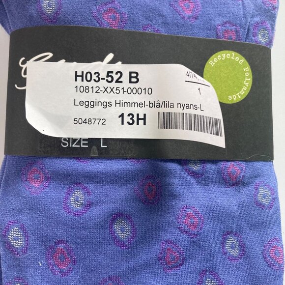 Gudrun Sjoden Purple Polka Dot Footless Tights Large Boho Teacher Artsy - Picture 3 of 5